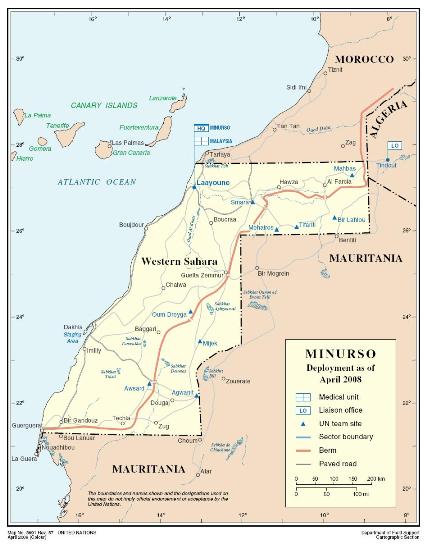 Mappa del Sahara Occidentale